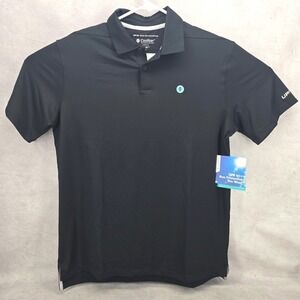 Coolibar Mens Victory Lap Short‎ Sleeve Polo Shirt Size M Black UPF 50+